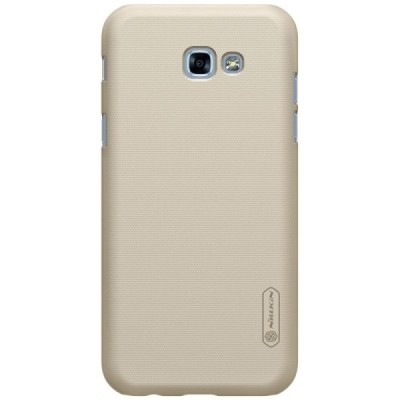 Samsung Galaxy A3 2017 (A320) Nillkin Frosted Shield auksinis plastikinis dėklas + apsauginė ekrano plėvelė / Priedai.lt