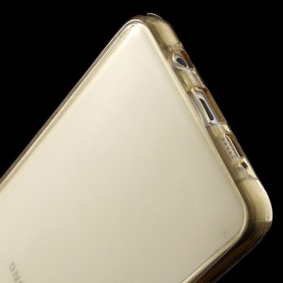 Samsung Galaxy A5 2016 (A510) skaidrus (permatomas) dvigubas kieto silikono TPU ploniausias pasaulyje šviesiai rudas dėklas / Pr