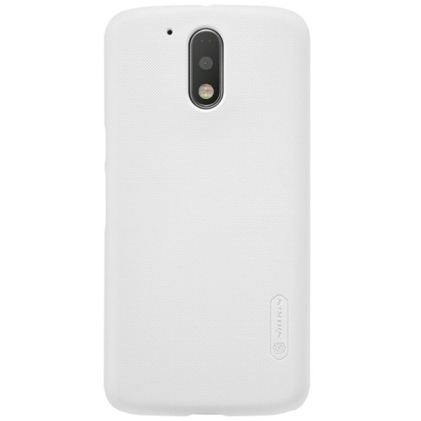 „Nillkin“ Frosted Shield dėklas - baltas + apsauginė ekrano plėvelė (Moto G4 / Moto G4 Plus)