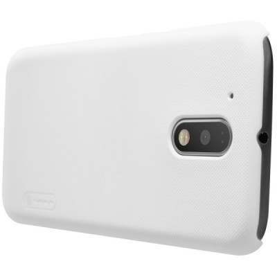 Motorola Moto G4, Moto G4 Plus Nillkin Frosted Shield baltas plastikinis dėklas + apsauginė ekrano plėvelė / Priedai.lt