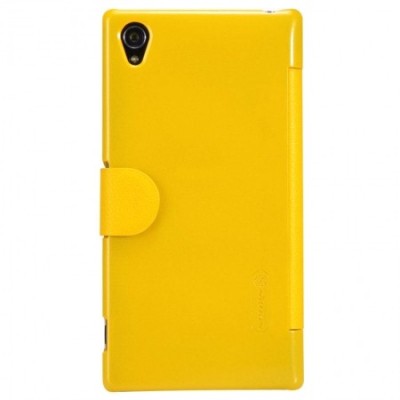Geltonas „Nillkin“ Fresh atverčiamas Sony Xperia Z1 dėklas  / Priedai.lt