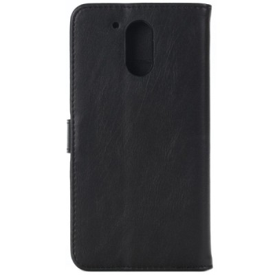 Motorola Moto G4, Moto G4 Plus atverčiamas juodas odinis retro dėklas - piniginė / Priedai.lt