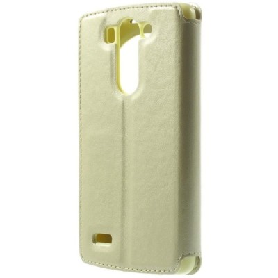 Roar Noble atverčiamas LG G3 S D722 auksinis odinis dėklas / Priedai.lt