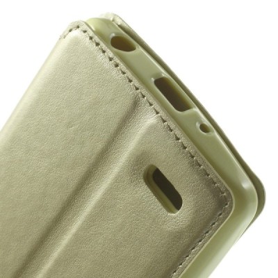 Roar Noble atverčiamas LG G3 S D722 auksinis odinis dėklas / Priedai.lt