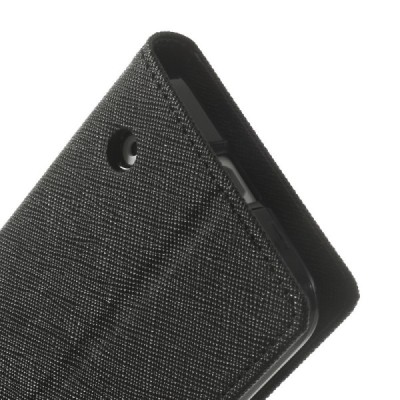 Nokia Lumia 635 (Nokia Lumia 630) Mercury juodas atverčiamas dėklas - piniginė / Priedai.lt