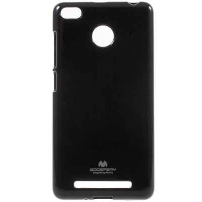 Xiaomi Redmi 3s Mercury juodas kieto silikono TPU dėklas - nugarėlė / Priedai.lt