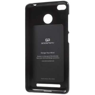 Xiaomi Redmi 3s Mercury juodas kieto silikono TPU dėklas - nugarėlė / Priedai.lt