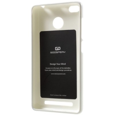 Xiaomi Redmi 3s Mercury baltas kieto silikono TPU dėklas - nugarėlė / Priedai.lt