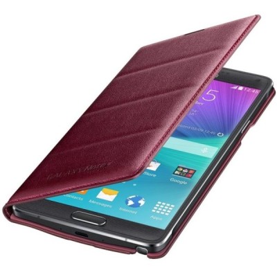 Samsung Galaxy Note 4 N910 originalus Flip Wallet atverčiamas bordo odinis dėklas / Priedai.lt