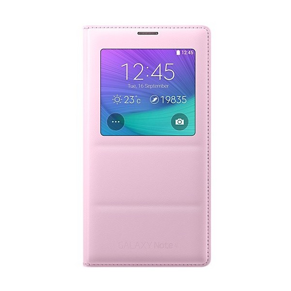 „Samsung“ S View Cover atverčiamas dėklas - šviesiai rožinis (Galaxy Note 4)