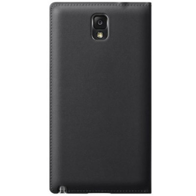Samsung Galaxy Note 3 (N9005, N9002, N9000) juodas odinis atverčiamas „Smart Window“ dėklas su langeliu / Priedai.lt