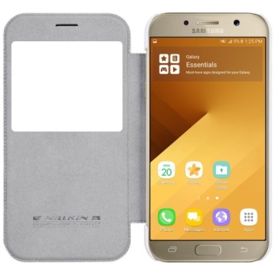 Prabangus „Nillkin“ Qin serijos baltas odinis atverčiamas Samsung Galaxy A3 (2017) A320 dėklas - knygutė / Priedai.lt