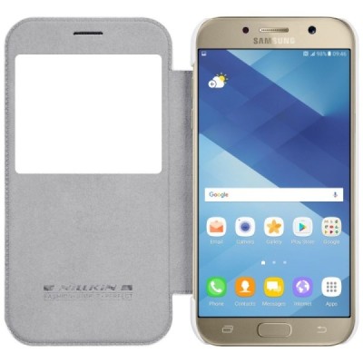 Prabangus „Nillkin“ Qin serijos baltas odinis atverčiamas Samsung Galaxy A5 (2017) A520 dėklas - knygutė / Priedai.lt