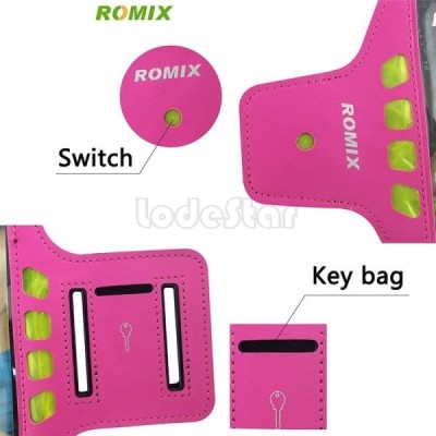 „Romix“ Led dėklas sportui (raištis ant rankos) - rožinis, universalus (L dydis) / Priedai.lt