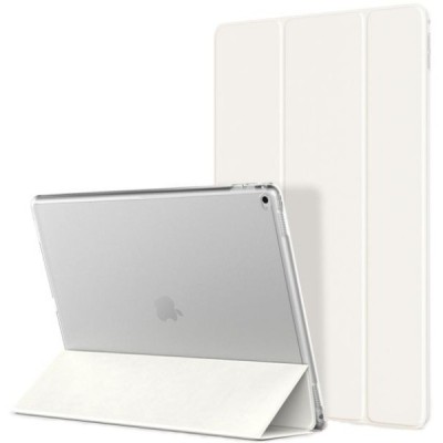 Apple iPad Pro 12.9" atverčiamas baltas slim case odinis dėklas - knygutė / Priedai.lt