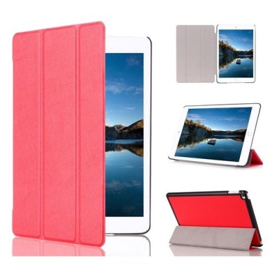 Apple iPad mini 4 (iPad mini 2019) atverčiamas raudonas odinis dėklas - stovas / Priedai.lt