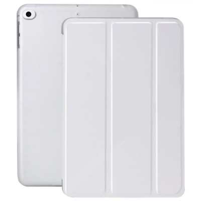Apple iPad mini 4 (iPad mini 2019) atverčiamas baltas slim case odinis dėklas - stovas / Priedai.lt