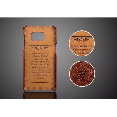 „Vintage“ Leather Samsung Galaxy S6 (G920) rudas odinis dėklas - nugarėlė su kišenėle kortelėms / Priedai.lt