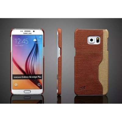 „Vintage“ Leather Samsung Galaxy S6 (G920) rudas odinis dėklas - nugarėlė su kišenėle kortelėms / Priedai.lt