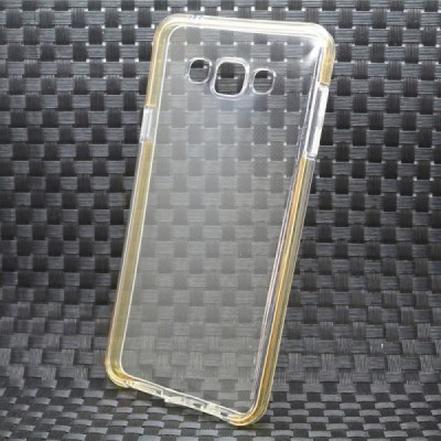 Samsung Galaxy J5 (J500) Silikoninis skaidrus dėklas, auksinis / Priedai.lt