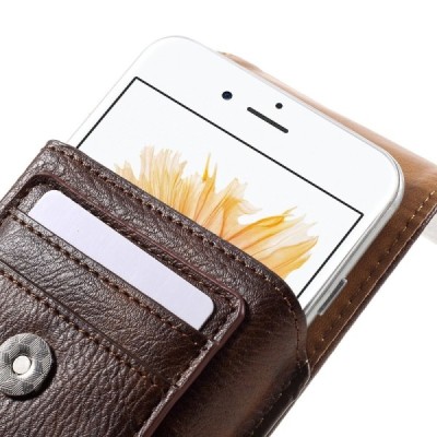 Apple iPhone 6 Universalus dėklas prie diržo, vertikalus, rudas (L+ dydis) / Priedai.lt
