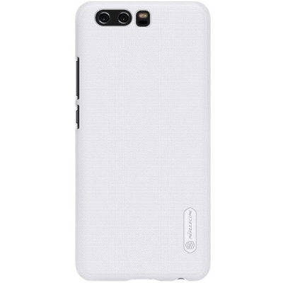 Huawei P10 Nillkin Frosted Shield baltas plastikinis dėklas + apsauginė ekrano plėvelė / Priedai.lt