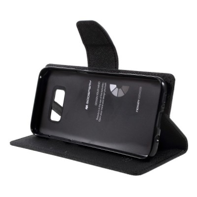 Samsung Galaxy S8 (G950) Mercury juodas atverčiamas dėklas - piniginė / Priedai.lt