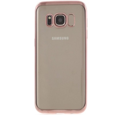 Samsung Galaxy S8+ (G955) Silikoninis skaidrus dėklas, rožinis / Priedai.lt