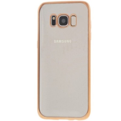 Samsung Galaxy S8+ (G955) Silikoninis skaidrus dėklas, auksinis / Priedai.lt