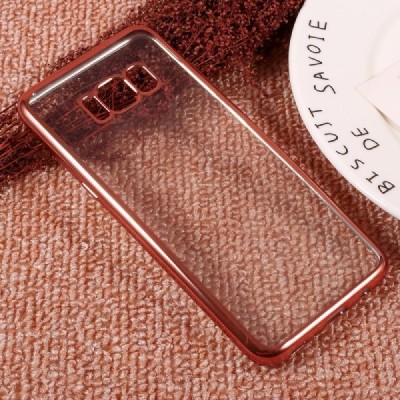Samsung Galaxy S8 (G950) Silikoninis skaidrus dėklas, rožinis / Priedai.lt