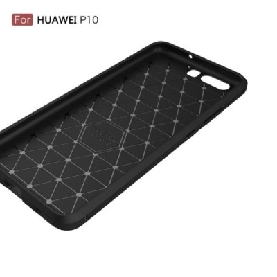 Huawei P10 Plus „Carbon“ kieto silikono TPU juodas dėklas - nugarėlė / Priedai.lt