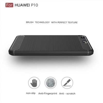 Huawei P10 Plus „Carbon“ kieto silikono TPU juodas dėklas - nugarėlė / Priedai.lt