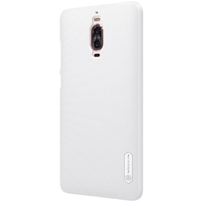 Huawei Mate 9 Pro Nillkin Frosted Shield baltas plastikinis dėklas + apsauginė ekrano plėvelė / Priedai.lt