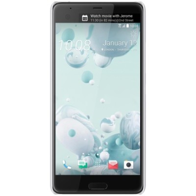 HTC U Ultra (Ocean Note) Nillkin Frosted Shield baltas plastikinis dėklas + apsauginė ekrano plėvelė / Priedai.lt