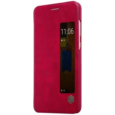 Prabangus „Nillkin“ Qin serijos raudonas odinis atverčiamas Huawei Mate 9 Pro dėklas - knygutė / Priedai.lt