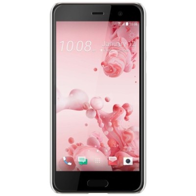 HTC U Play (Alpine) Nillkin Frosted Shield baltas plastikinis dėklas + apsauginė ekrano plėvelė / Priedai.lt