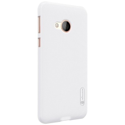 HTC U Play (Alpine) Nillkin Frosted Shield baltas plastikinis dėklas + apsauginė ekrano plėvelė / Priedai.lt