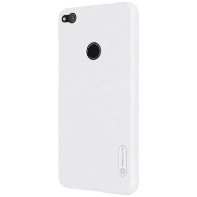 Huawei P9 Lite 2017 (P8 Lite 2017) Nillkin Frosted Shield baltas plastikinis dėklas + apsauginė ekrano plėvelė / Priedai.lt