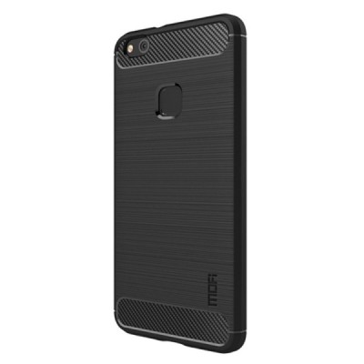 Huawei P10 Lite „Mofi“ Carbon kieto silikono TPU juodas dėklas - nugarėlė | Priedai.lt