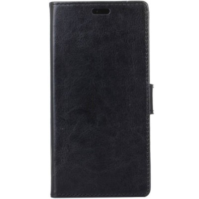 Samsung Galaxy Xcover 4 / 4S (G390, G398) atverčiamas juodas odinis dėklas - piniginė / Priedai.lt