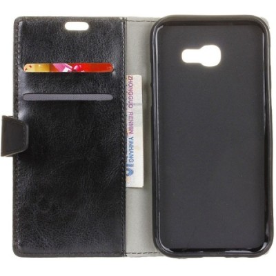 Samsung Galaxy Xcover 4 / 4S (G390, G398) atverčiamas juodas odinis dėklas - piniginė / Priedai.lt