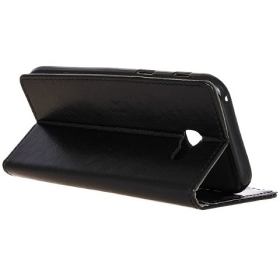 Samsung Galaxy Xcover 4 / 4S (G390, G398) atverčiamas juodas odinis dėklas - piniginė / Priedai.lt