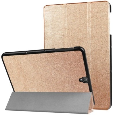 Samsung Galaxy Tab S3 9,7 (T820, T825) atverčiamas auksinis odinis dėklas - knygutė (sulankstomas) / Priedai.lt