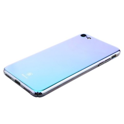 Apple iPhone 7 (iPhone 8) Baseus Mirror Glass plastikinis veidrodinis permatomas smaragdinis dėklas / Priedai.lt