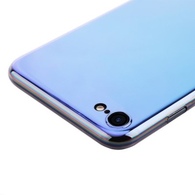 Apple iPhone 7 (iPhone 8) Baseus Mirror Glass plastikinis veidrodinis permatomas smaragdinis dėklas / Priedai.lt