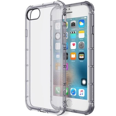 Apple iPhone 7 (iPhone 8) Rock Fence kieto silikono TPU skaidrus permatomas pilkas dėklas / Priedai.lt