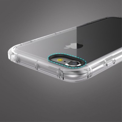 Apple iPhone 7 (iPhone 8) Rock Fence kieto silikono TPU skaidrus permatomas pilkas dėklas / Priedai.lt