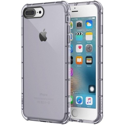 Apple iPhone 7 Plus (iPhone 8 Plus) Rock Fence kieto silikono TPU skaidrus pilkas dėklas nuagrėlė / Priedai.lt