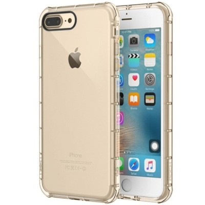 Apple iPhone 7 Plus (iPhone 8 Plus) Rock Fence kieto silikono TPU skaidrus auksinis dėklas nuagrėlė / Priedai.lt