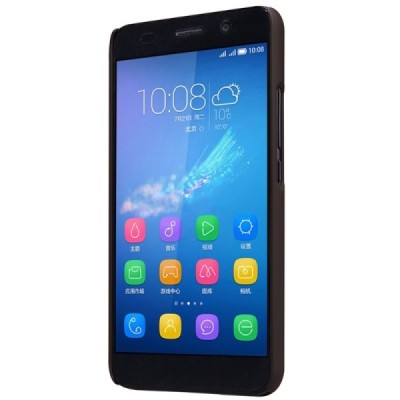 Huawei Y6 Nillkin Frosted Shield rudas plastikinis dėklas + apsauginė ekrano plėvelė / Priedai.lt